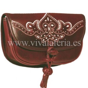 Bolso Rociero piel castaño con borla