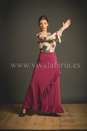 Falda de baile flamenco con volantes Valoria
