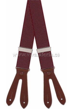 Adult burgundy smooth elastic braces with dots