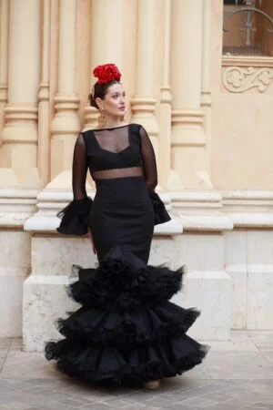 Traje de flamenca modelo Joya color negro