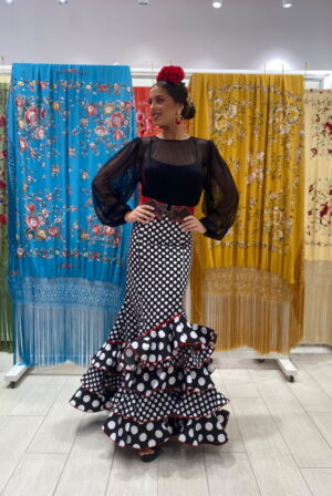 Falda flamenca barata color negro modelo Martinete