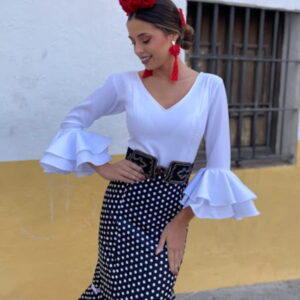 Blusa flamenca modelo Alcalá color blanco