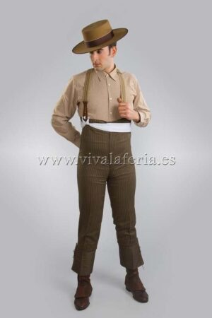 Pantalon veste élastique marron