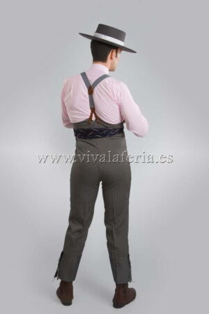 Calça country elástica listrada preta