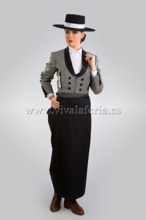 Jacket Waistcoat Paseo Triana Prince of Wales Black Horsewoman Skirt 01