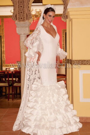 Vestido de flamenca de novia de Guadalupe Moda Flamenca 