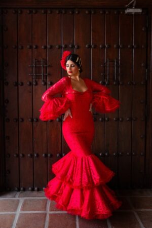 Costume de gitane en dentelle rouge modèle Saray