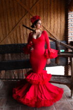 赤いフラメンコ ドレス ベルナルダ モデル - Viva la Feria