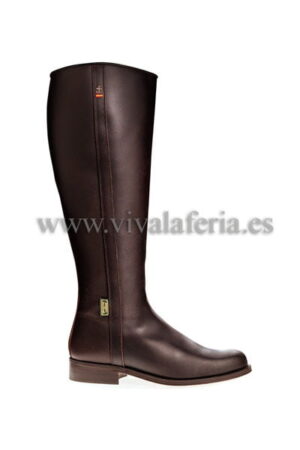 Botte cowboy montante en cuir avec fermeture éclair