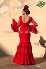 Abito da flamenco economico Modello Plana Canastero di colore rosso