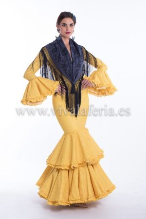 【日本製 フラメンコ衣装】イエロー×豪華ボランテ naja ワンピース ドレス 美品 フラメンコ衣装】イエロー ワンピース ドレス ボランテ