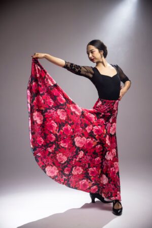 Falda de flamenco modelo Cala Punto Elástico Estampado