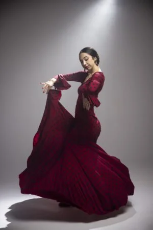 Falda flamenca modelo Cala con Fajín Punto Elástico Estampado