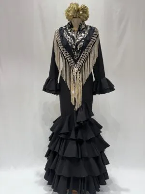 Vestido de flamenca tejido de strech color negro