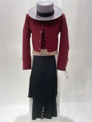 Chaqueta y chaleco modelo Jerez Oslo en color burdeos con calzona campera color negro