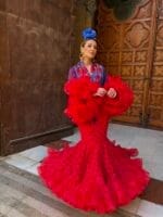 フラメンコ ドレス Nueva Peonía - レッド/ブラック |ビバ ラ フェリア