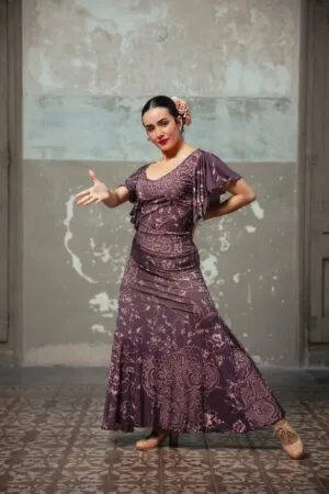 Falda ensayo flamenco modelo Mirabel Punto Elástico Estampado