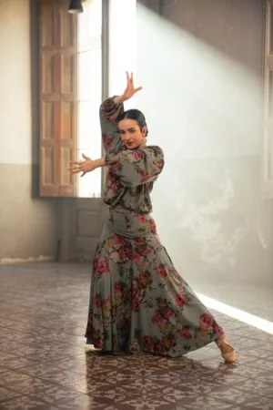 Falda de flamenco modelo Cala Punto Elástico Estampado