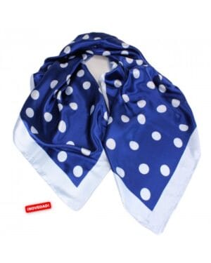 Klassische blaue Flamenco-Schärpe mit weißen Punkten