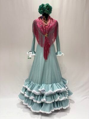 Abito di flamenco rosso lunare bianco - Modello Buleerías | Manuela Macías